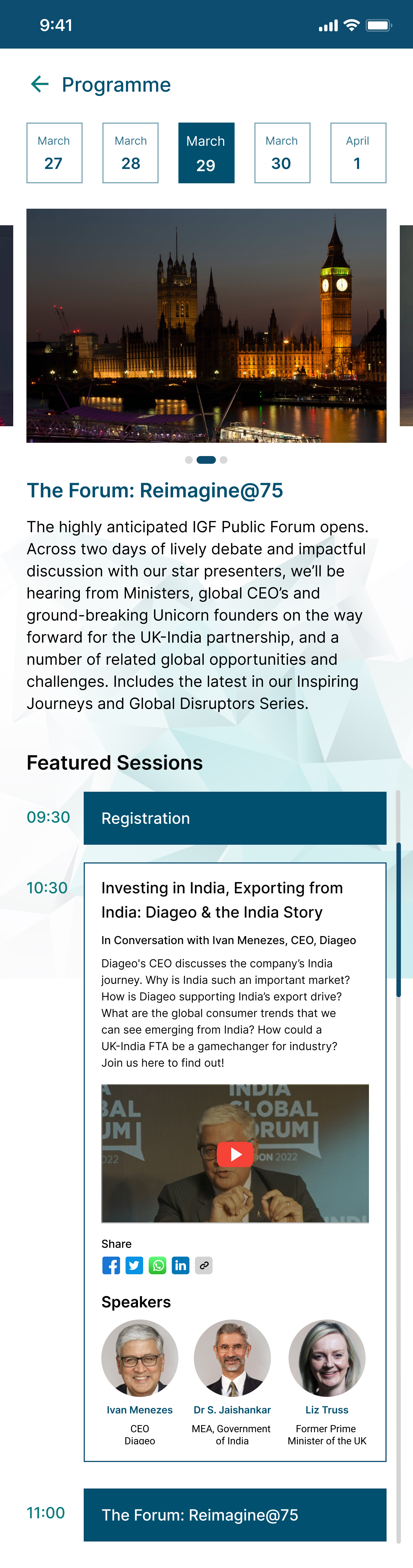 IGF Programme - featured sessions timetable